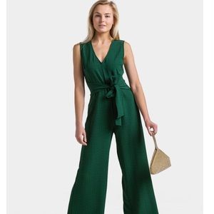 Green Front Tie Jumpsuit